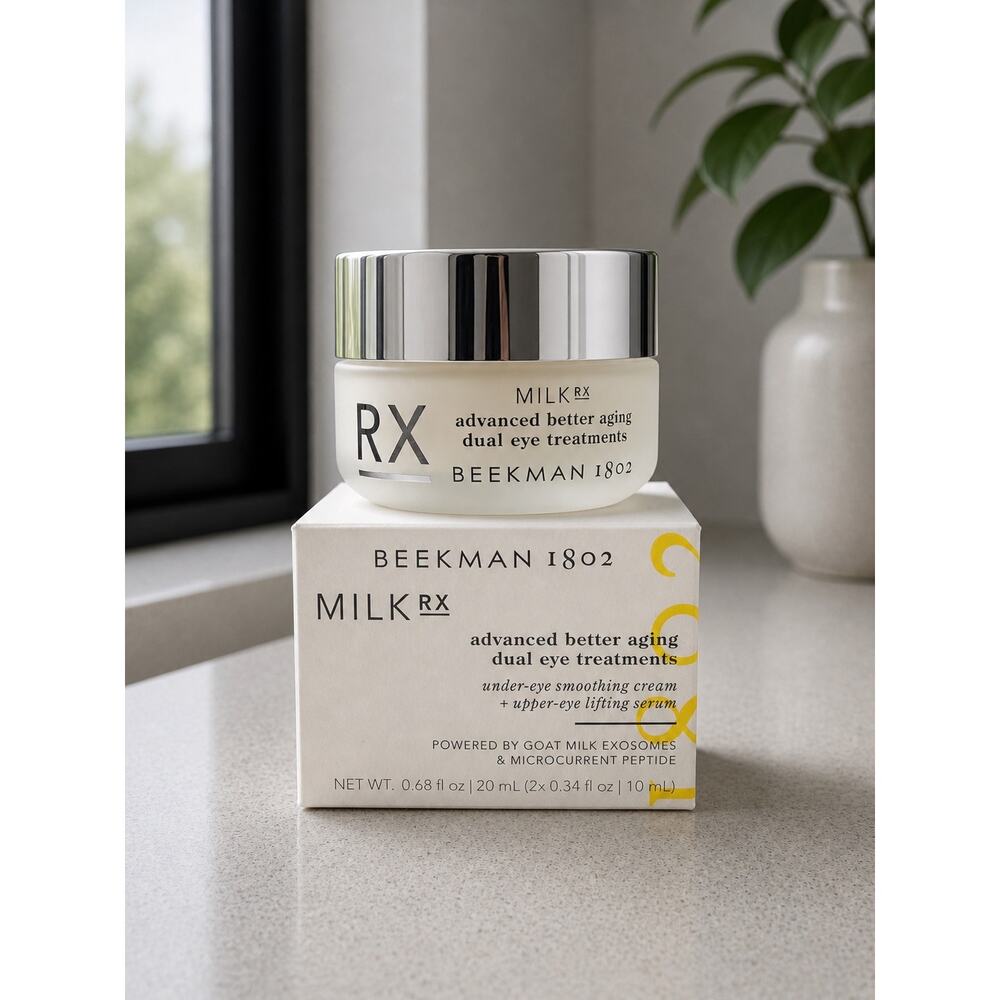 $68 New Beekman 1802 Milk RX Dual Eye Treatment Cream + Serum 20mL Anti Aging